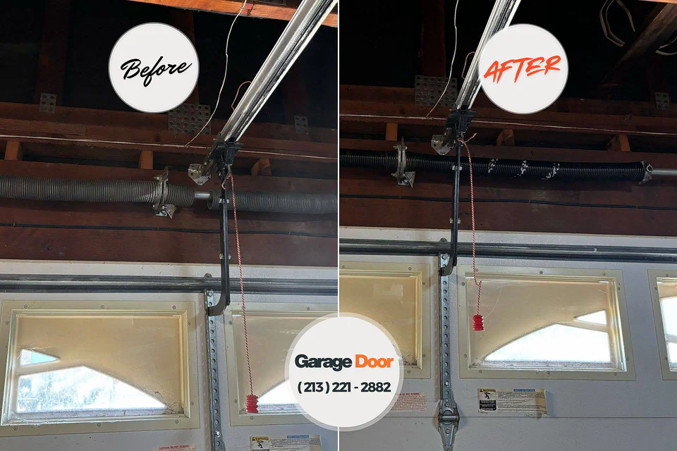 Before and after: garage door repair Parkland, FL